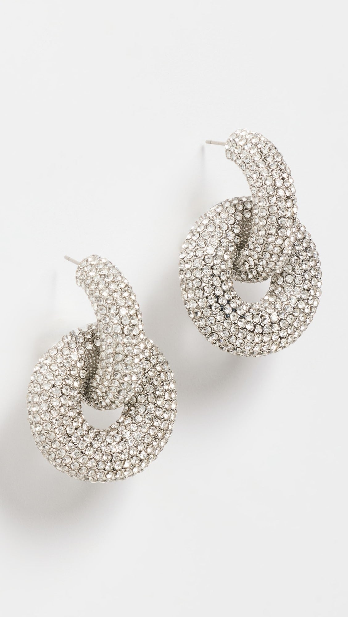Dual Ora Earrings - Rhinestone Decor Hoop In Hoop