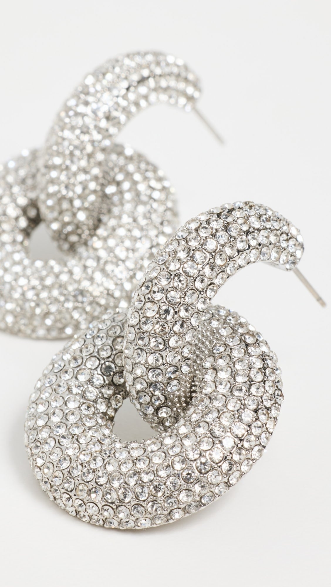 Dual Ora Earrings - Rhinestone Decor Hoop In Hoop