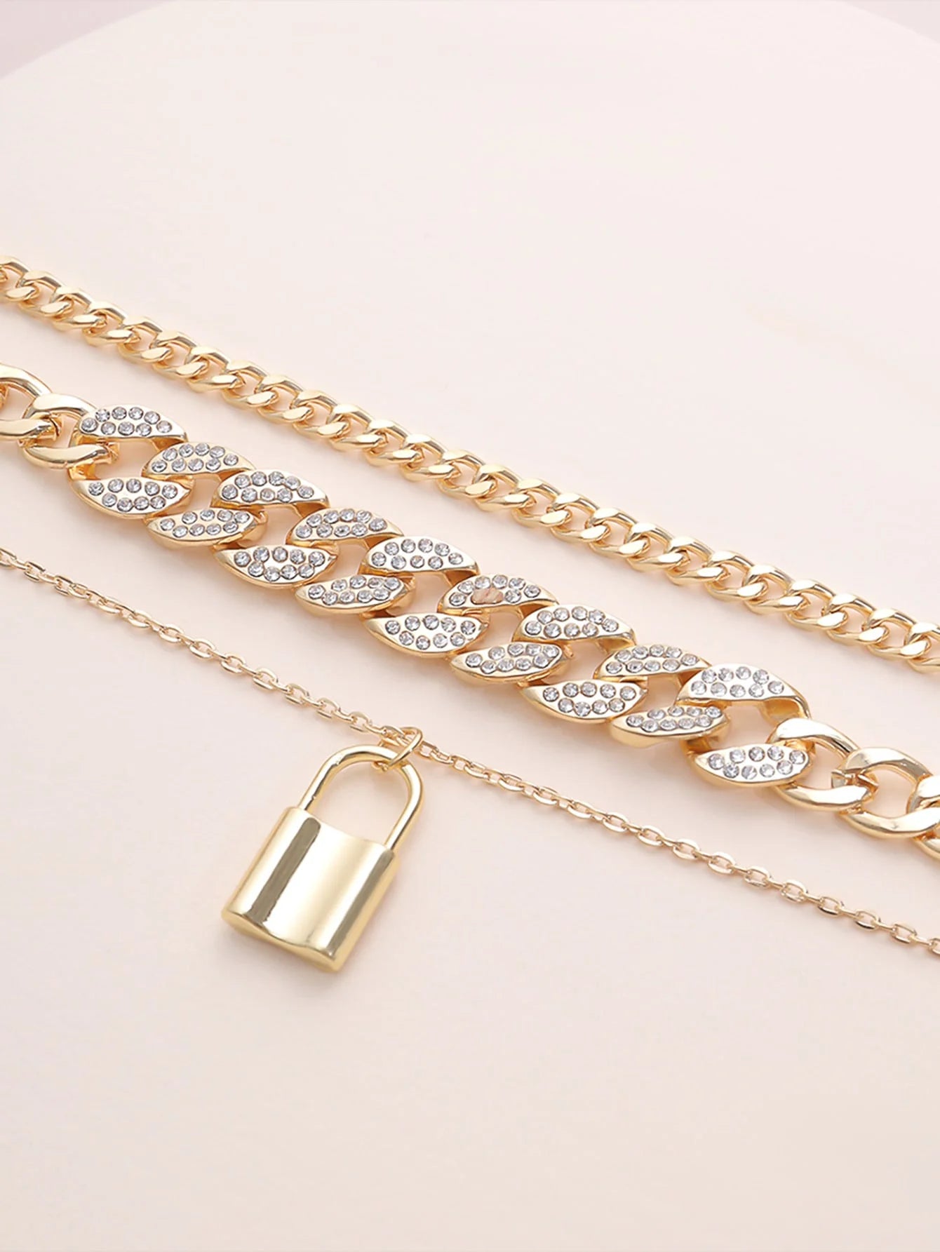 Lock Charm Layered Necklace