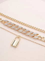 Lock Charm Layered Necklace