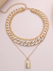 Lock Charm Layered Necklace