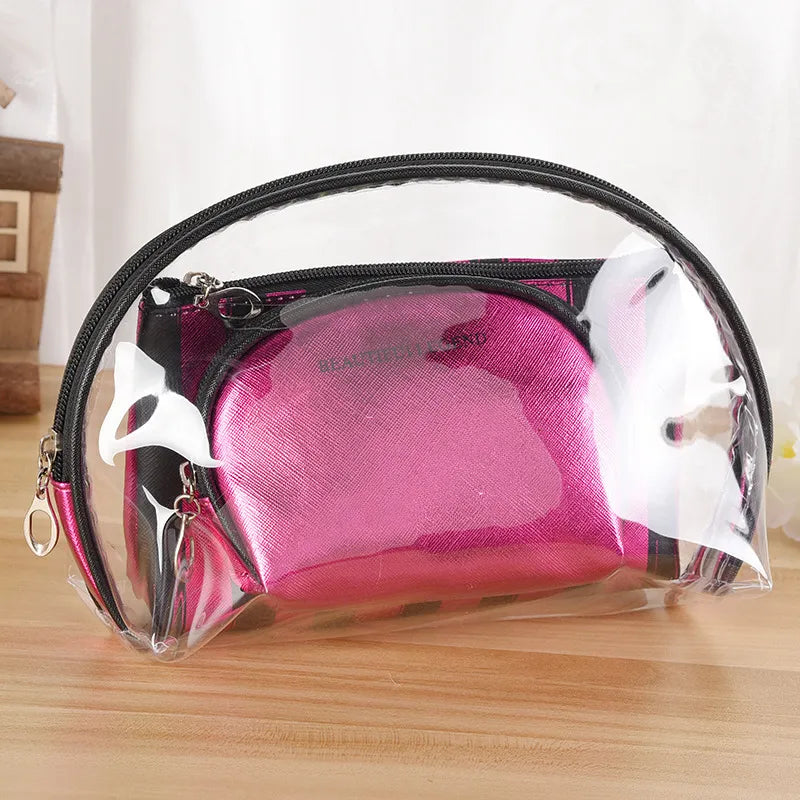 3Pcs Transparent Beauty Cosmetic Bag Set - FD ⚡