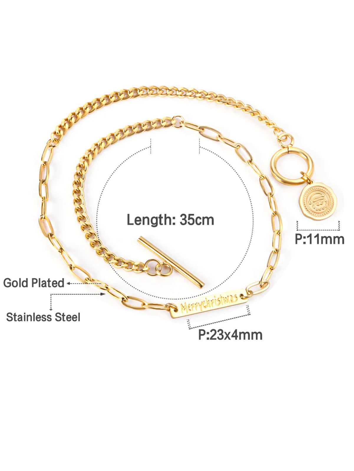 Coin Charm Chain Bracelet - FD ⚡