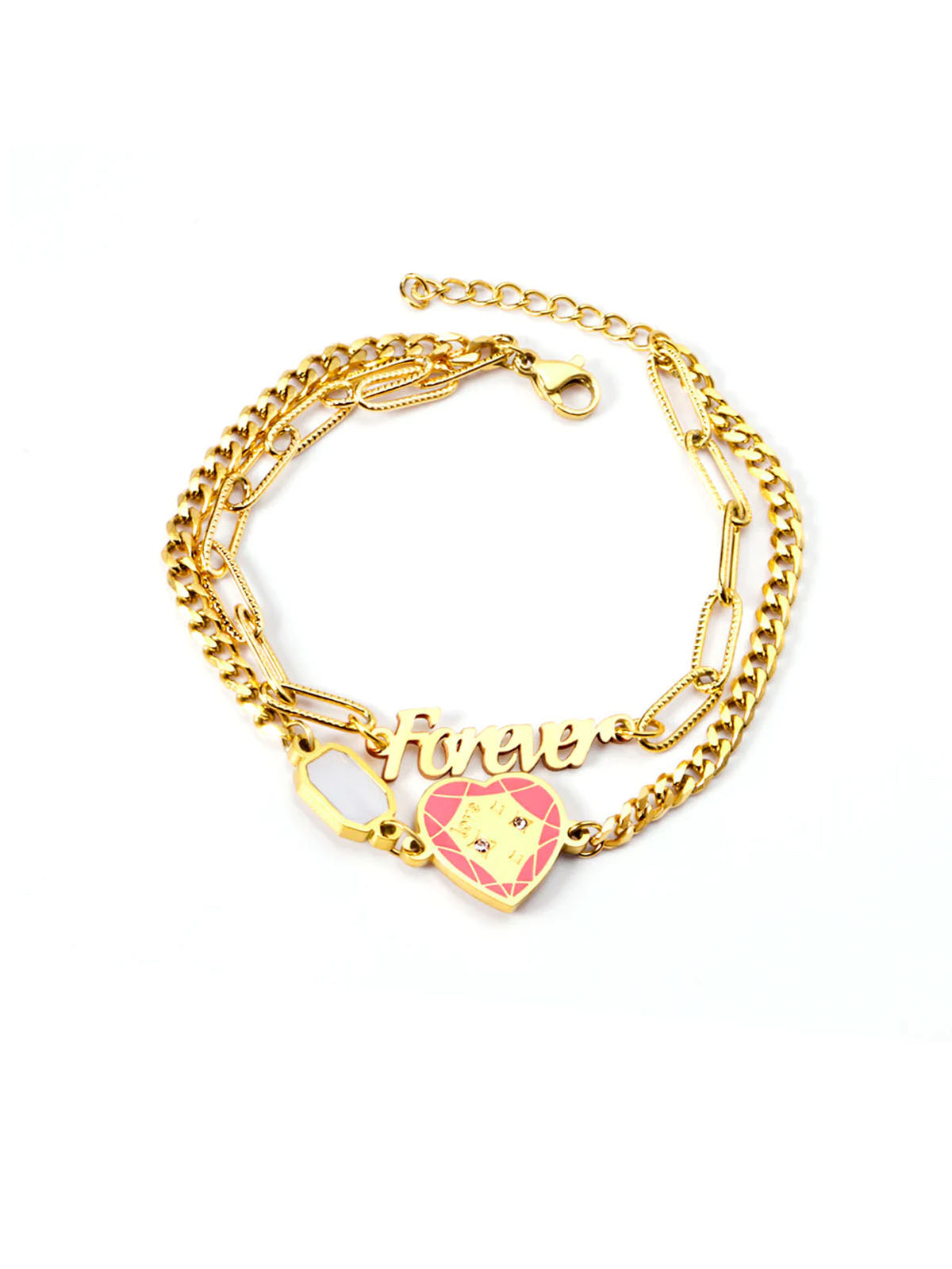 Heart Charm Layered Bracelet