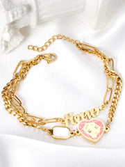 Heart Charm Layered Bracelet