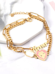 Heart Charm Layered Bracelet