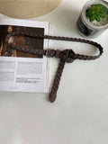 1pc Braided Belt - Brown - FD ⚡