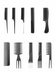 Multi Shaped Hair Comb Set 10pcs - FD - www.thetreasurebox.me