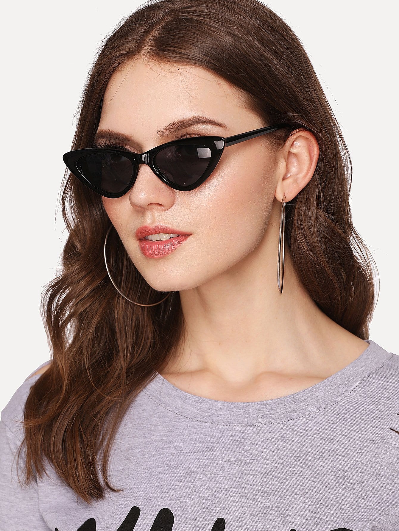 Cat Eye Flat Lens Sunglasses - TheTreasureBox.pk