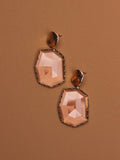 Crystal Geo Drop Earrings - Gold