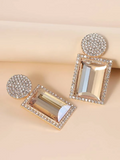 Geometric Rhinestone Decor Earrings - FD ⚡
