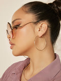 Simple Rimless Sunglasses - Brown