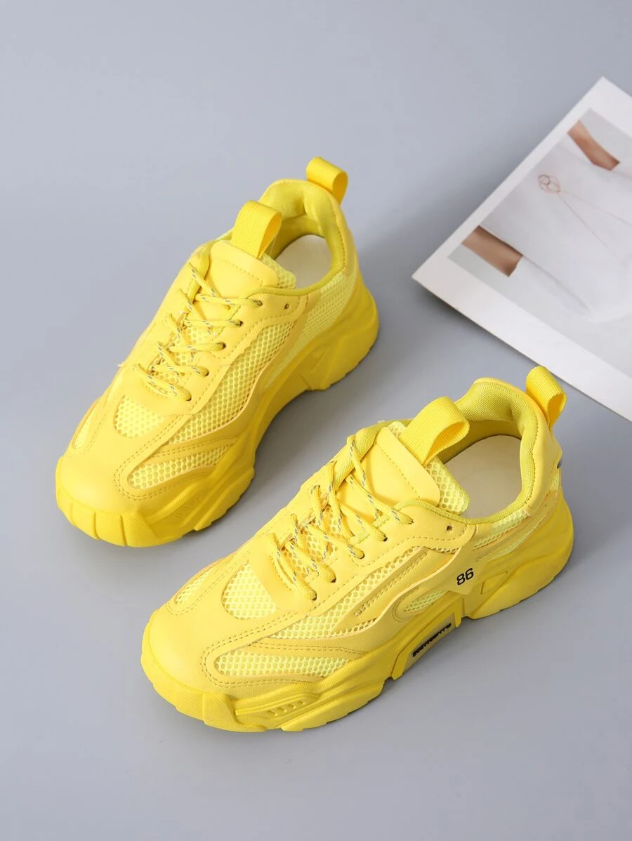 Chunky top sneakers yellow
