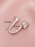 Zircon Inlaid Nose Cuff - Silver - FD ⚡