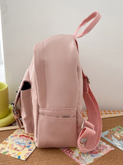 Minimalist Buckle Detail Backpack - Pink