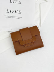 Snap Button Fold Over PU Wallet