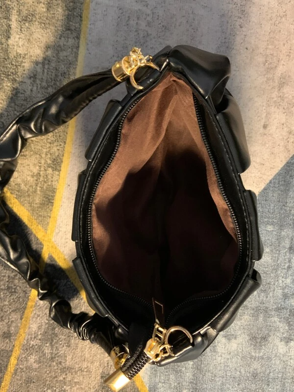 Minimalist Ruched Bag - Black