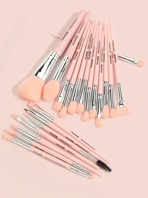 20pcs Makeup Brush Set - ᗰ'₂₂ - Baby Pink