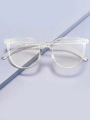 Round Frame Anti-Blue Light Eyeglasses - Clear