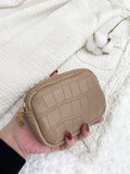 Crocodile Embossed Coin Purse - Khaki - FD ⚡