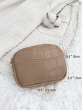 Crocodile Embossed Coin Purse - Khaki - FD ⚡