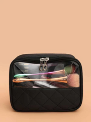 Clear Square Makeup Bag - Black  - FD ⚡