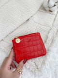 Crocodile Embossed Coin Purse  - Red - FD ⚡