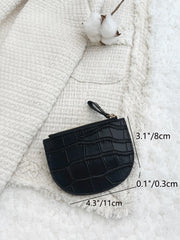 Crocodile Embossed Coin Purse   - Black - FD ⚡