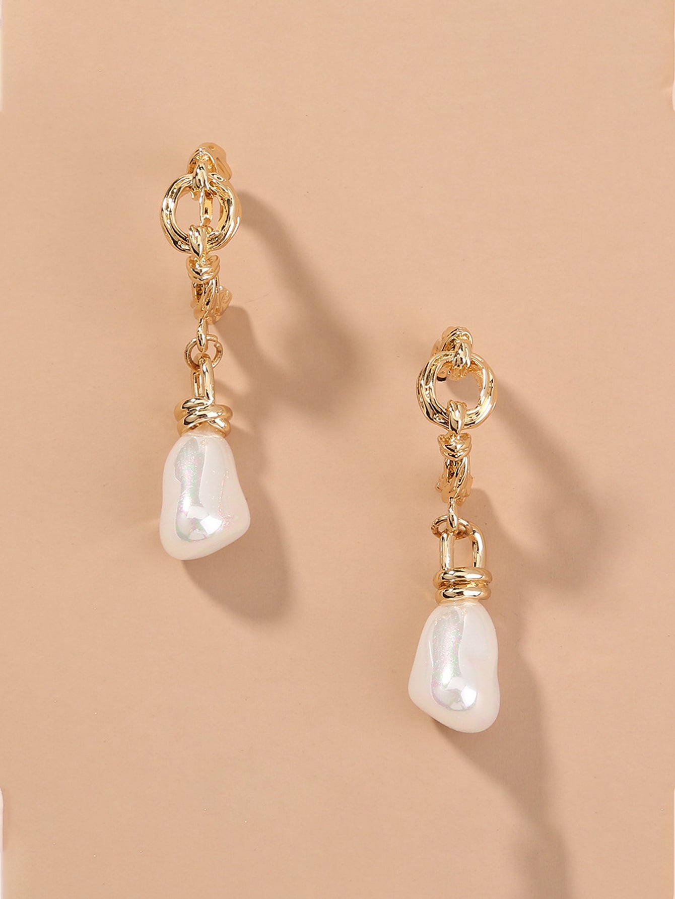 C-shaped pear earrings - Gold - FD ⚡