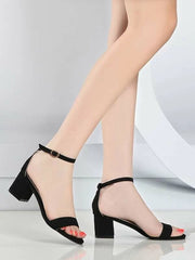 Two Part Chunky Heels - Black