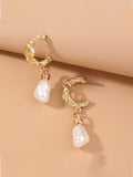 C-shaped pear earrings - Gold - FD ⚡