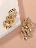 Metal chain long earrings  - Gold - FD ⚡