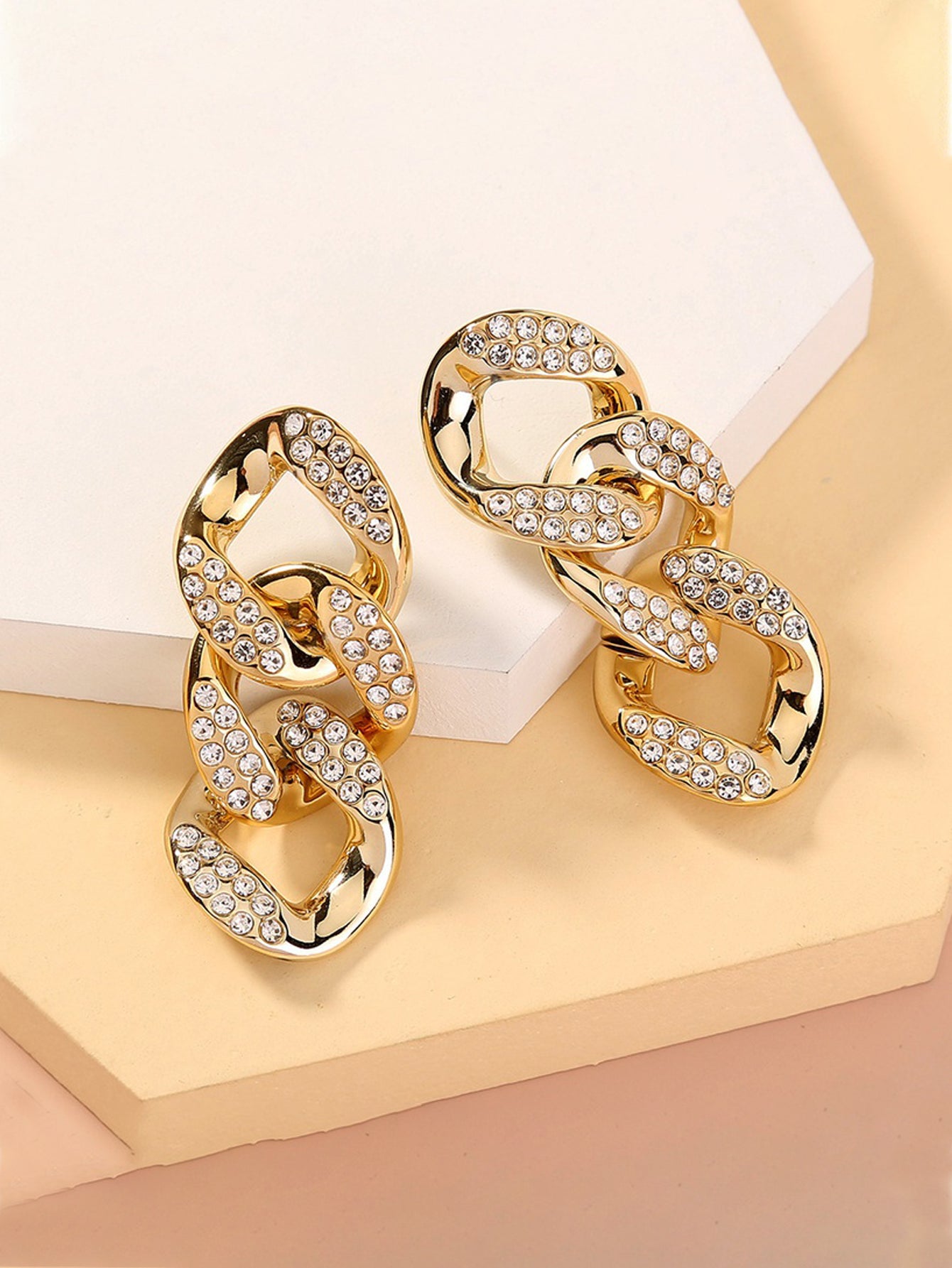 Metal chain long earrings  - Gold - FD ⚡