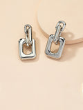 Geometric chain earrings - White Gold - FD ⚡