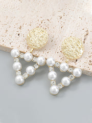 Pearl geometric earrings - White - FD ⚡