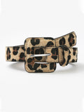 Leopard snake print buckle belt - Leopard Print  - FD ⚡