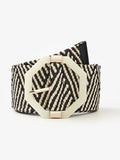 Octagonal plastic buckle elastic woven belt - Black & White - FD ⚡