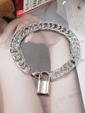 Lock Charm Chain Anklet - Silver - FD ⚡