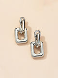 Geometric chain earrings - White Gold - FD ⚡