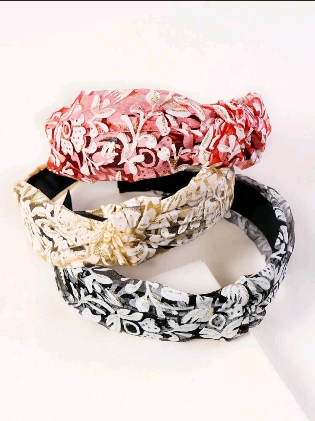 3pcs Mesh Cross Knot Hair Hoops - Multicolor color - FD ⚡