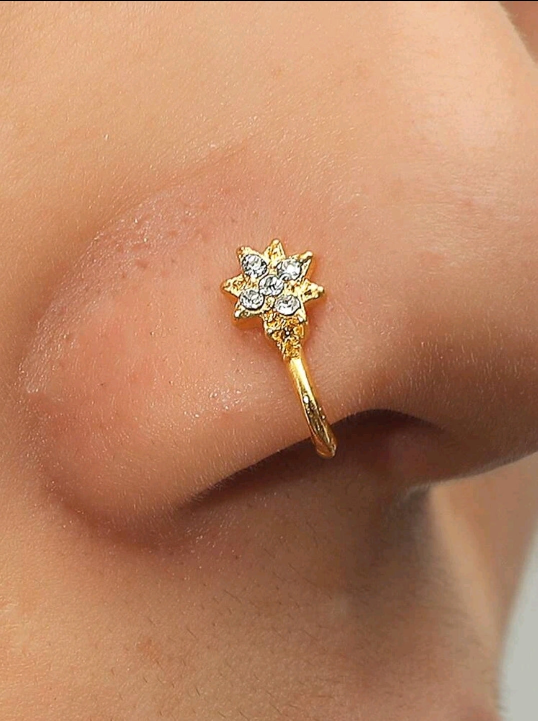 Zircon Decor Nose Ring  - Gold - FD ⚡