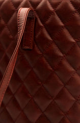 Quilted Pattern Shoulder Tote Bag - Burgundy - FD ⚡