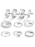 10pcs Faux Pearl Decor Ring - Silver - FD ⚡