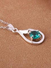 Water Drop Charm Necklace  - Green - FD ⚡