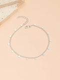 Disc Decor Chain Anklet - Silver