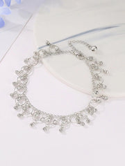 Rhinestone Detail Circle Fringe Chain Anklet - FD ⚡