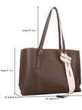 Knot Decor Large Capacity Tote Bag - Coffee Brown